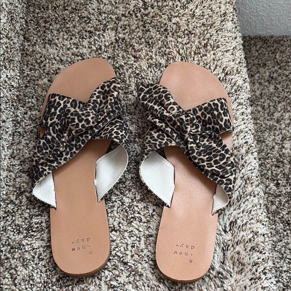 a new day Animal Print Slide Sandals